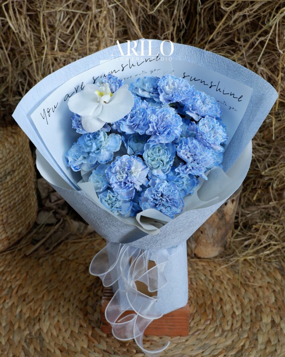 BÓ HOA FANG MIX LAN HỒ ĐIỆP TỎ TÌNH TINH TẾ DÀNH CHO NGƯỜI YÊU TONE XANH DƯƠNG B76