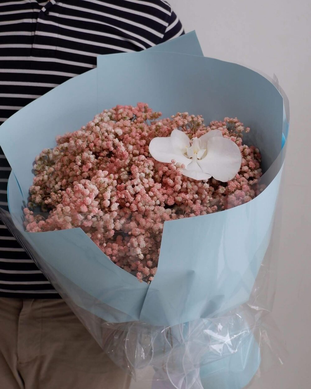 BÓ HOA BÔNG BI HỒNG GÓI GIẤY XANH ĐẸP DỊU DÀNG B04-02