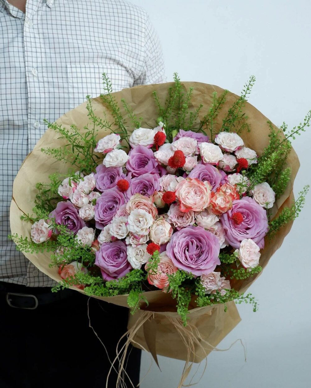 BÓ HOA HỒNG TÍM PASTEL NGỌT NGÀO LÃNG MẠN - B24