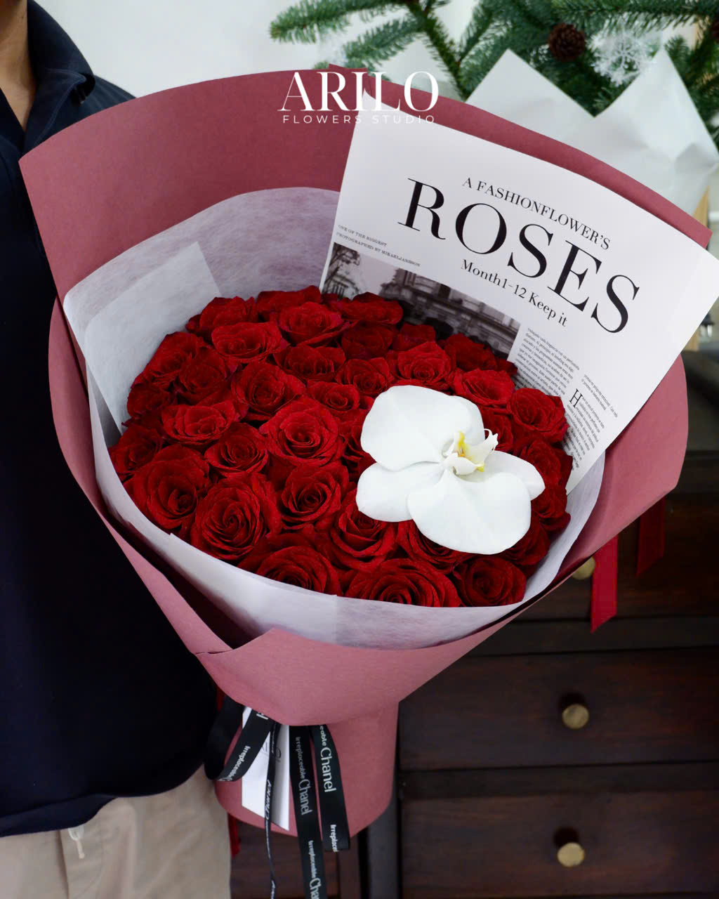 Shop hoa tươi Sài Gòn / BÓ HOA HỒNG ĐỎ MIX NƠ / HOA SINH NHẬT / HOA KỈ NIỆM/ HOA TỎ TÌNH/ HOA CẦU HÔN