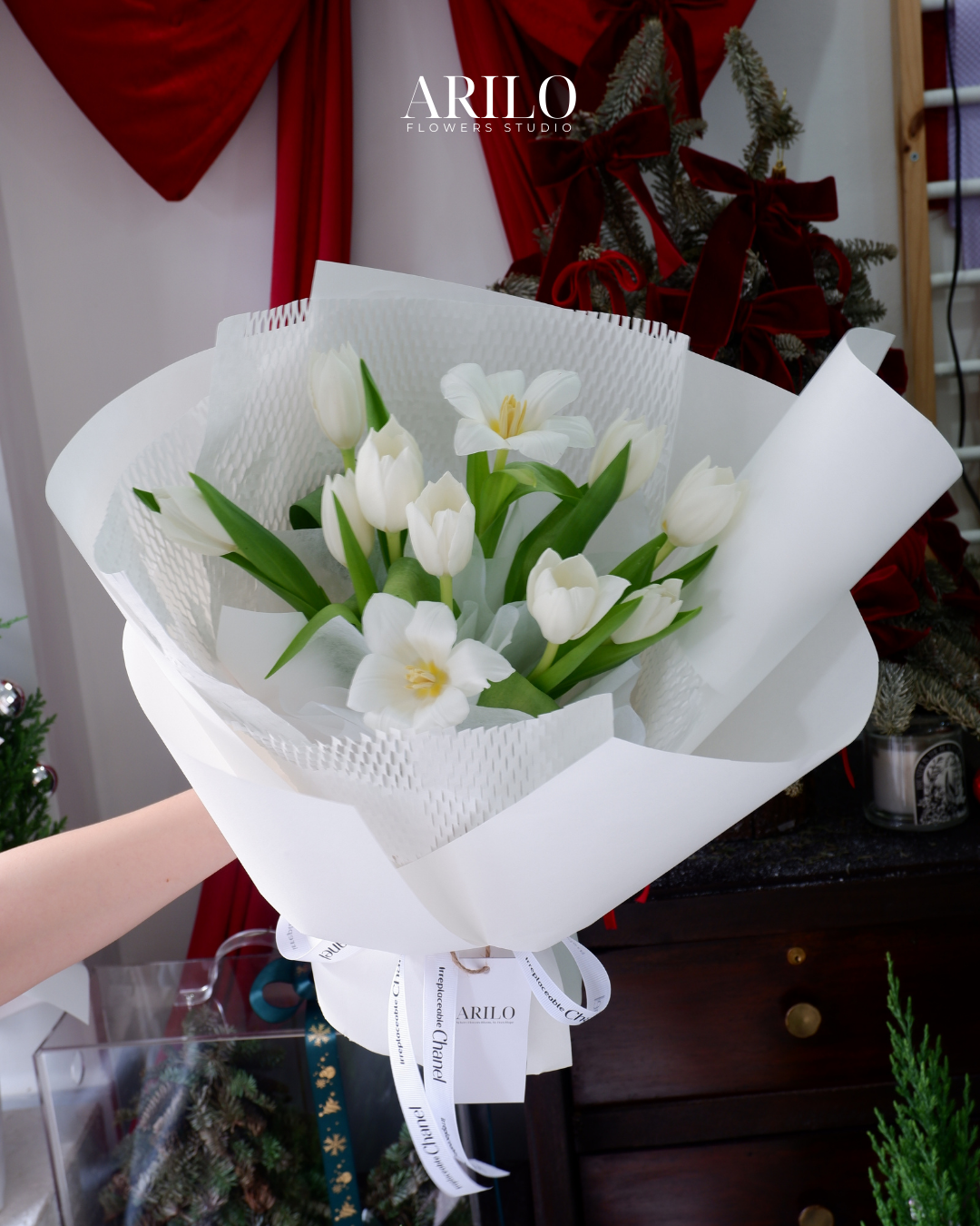 Shop hoa tươi Sài Gòn / BÓ HOA TULIP TRẮNG/ HOA SINH NHẬT / HOA KỈ NIỆM/ HOA TỎ TÌNH/ HOA CẦU HÔN