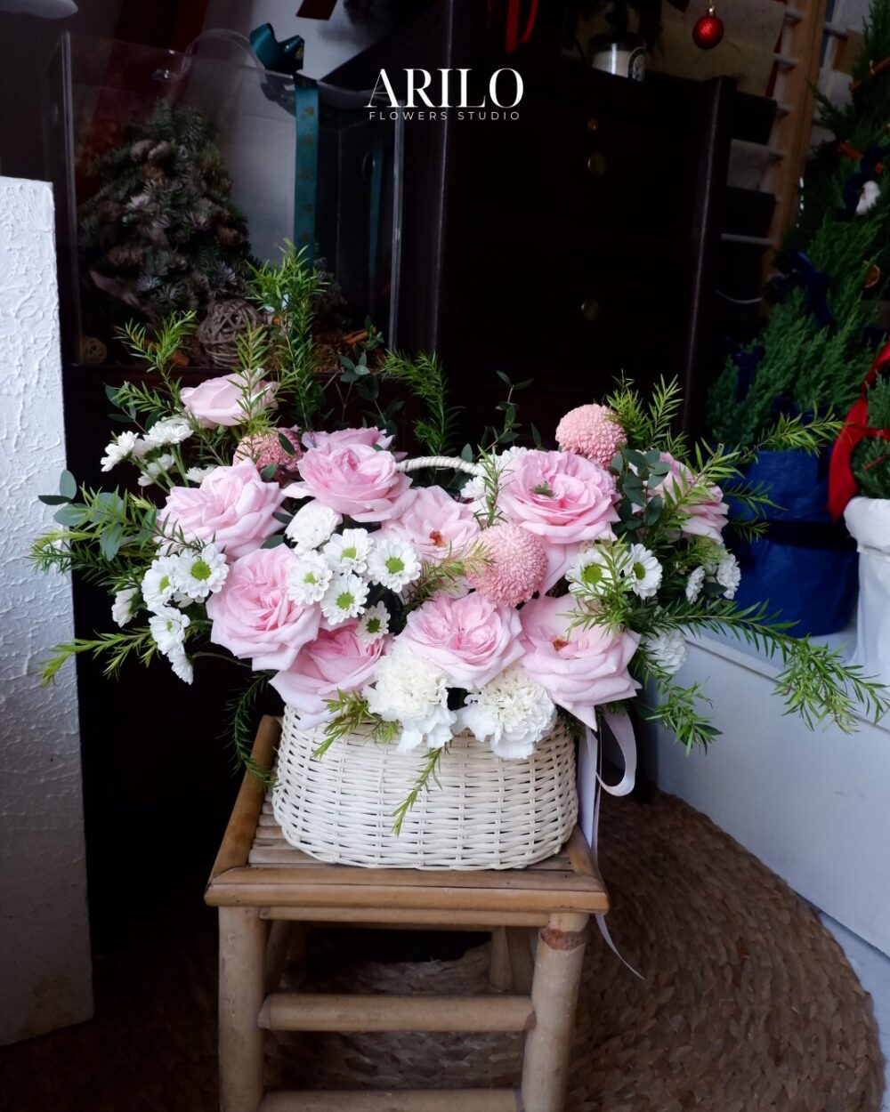 GIỎ HOA KHAI TRƯƠNG HỒNG PHẤN THANH LỊCH TẠI SHOP HOA TƯƠI SÀI GÒN - G26