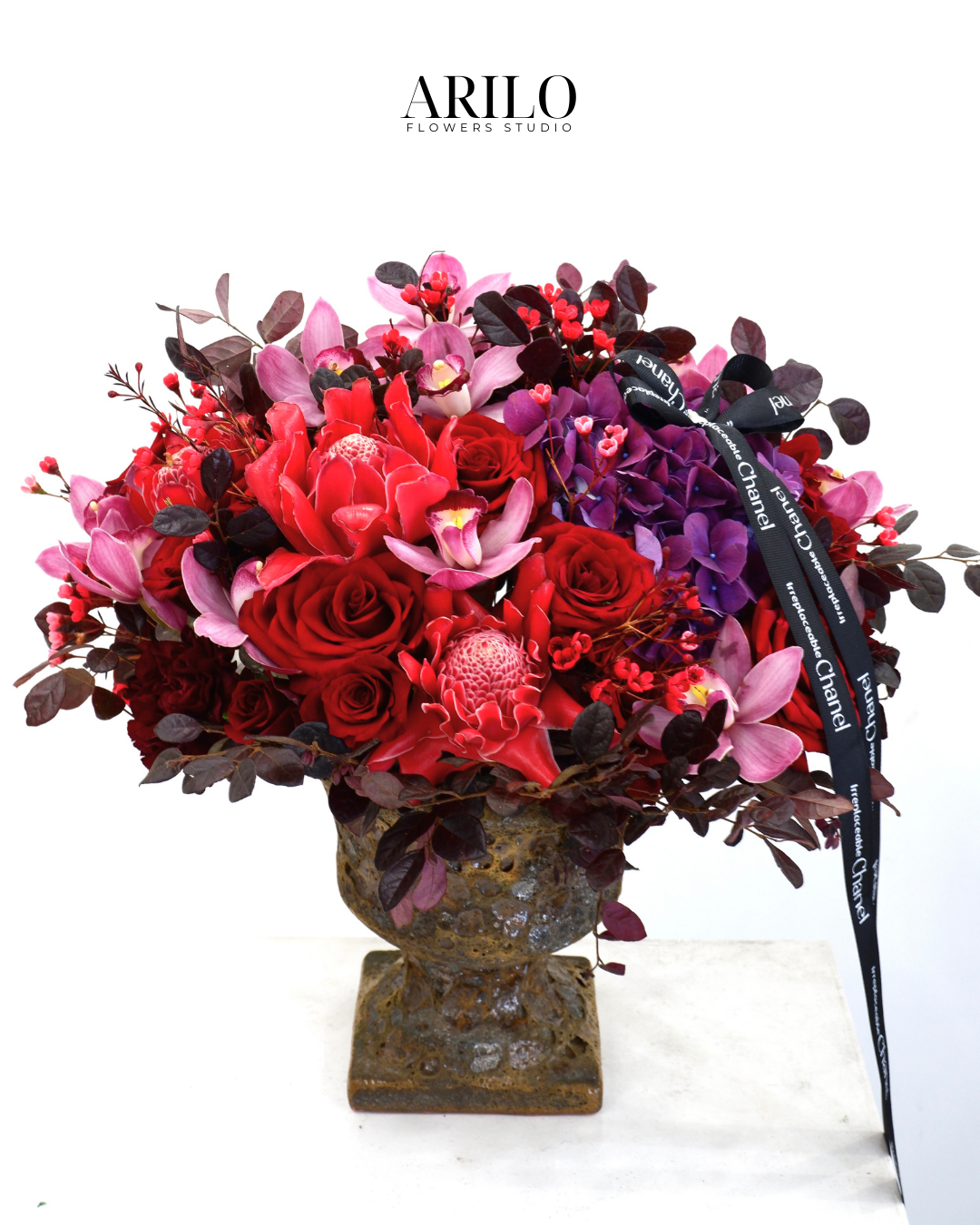 Shop hoa tươi Sài Gòn / CHẬU HOA KHAI TRƯƠNG TONE TÂY/ GIỎ HOA KỈ NIỆM/ GIỎ HOA DECOR/ GIỎ HOA SINH NHẬT 99 BÔNG HỒNG