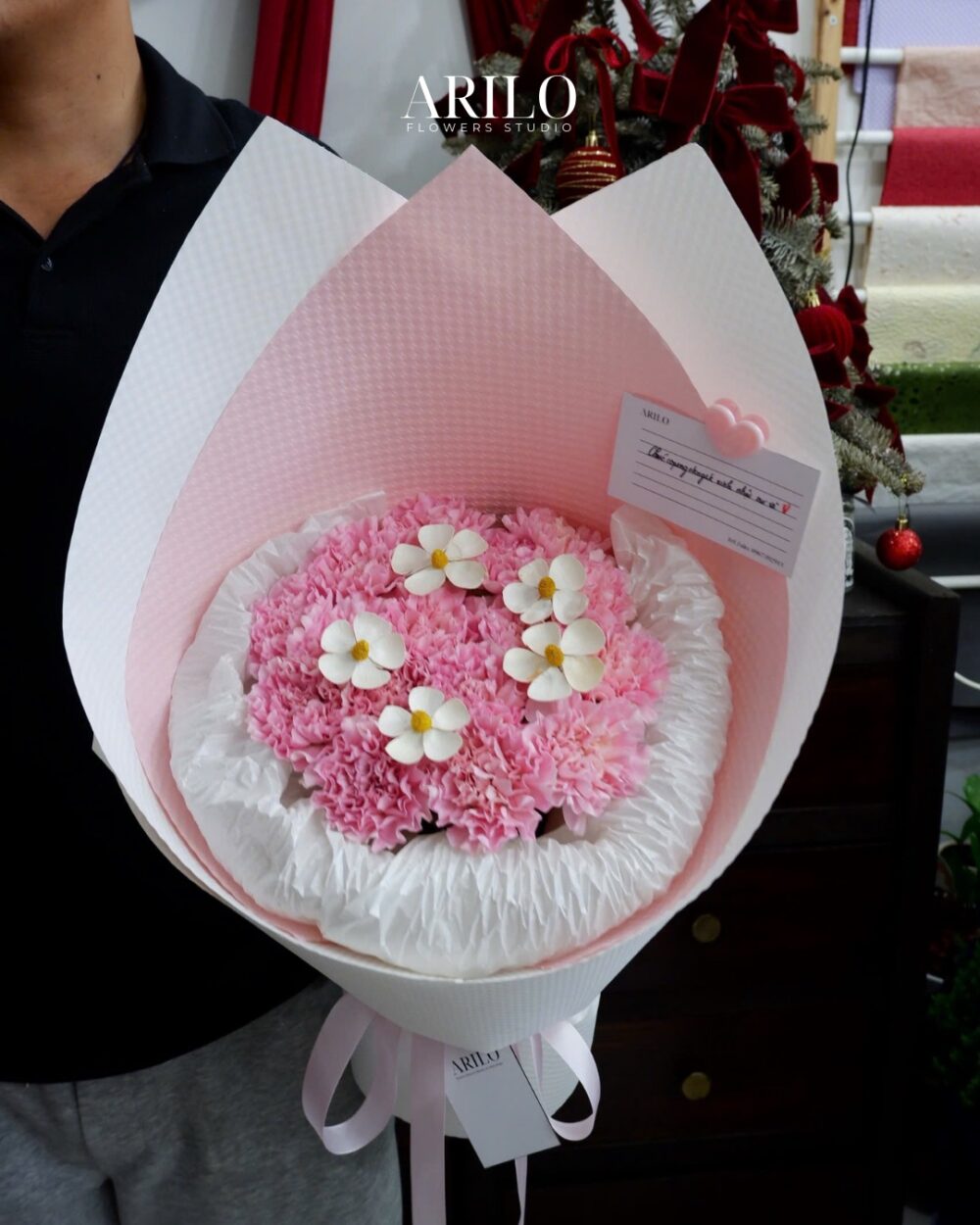 BÓ HOA CẨM CHƯỚNG HỒNG TẶNG NGƯỜI YÊU NGỌT NGÀO B227