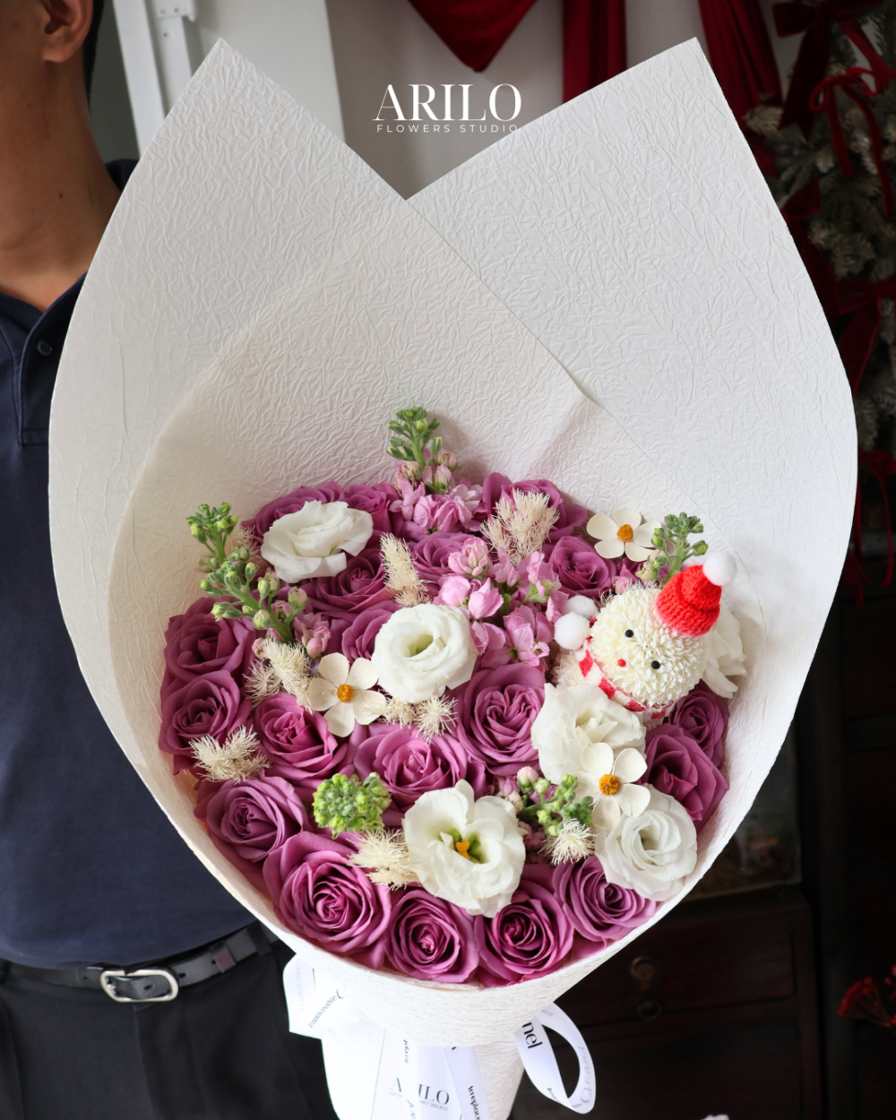 BÓ HOA NOEL TONE TÍM B268