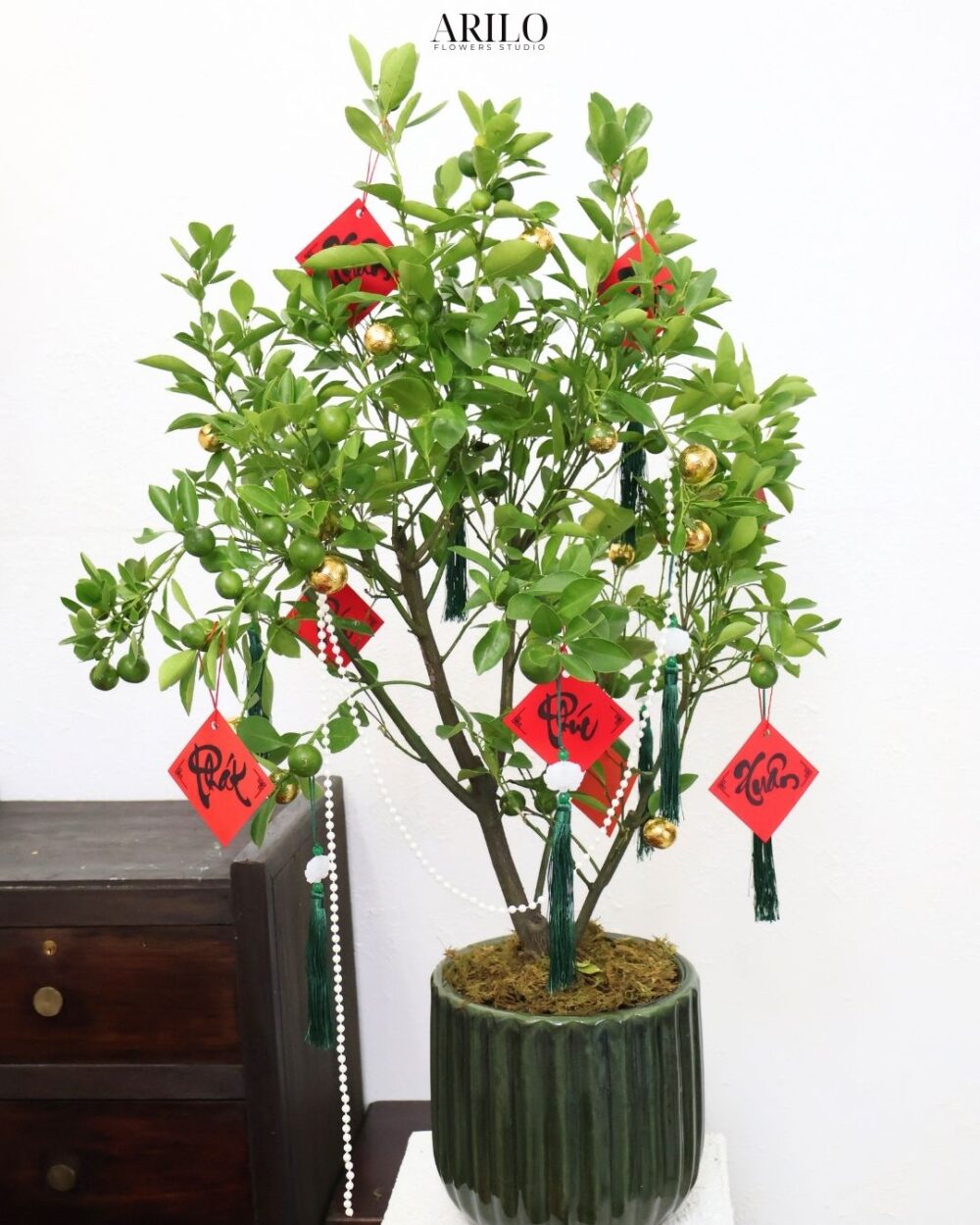 CÂY HẠNH DECOR NGÀY TẾT MAY MẮN TẠI SHOP HOA TƯƠI SÀI GÒN ARILO FLOWER STUDIO G33