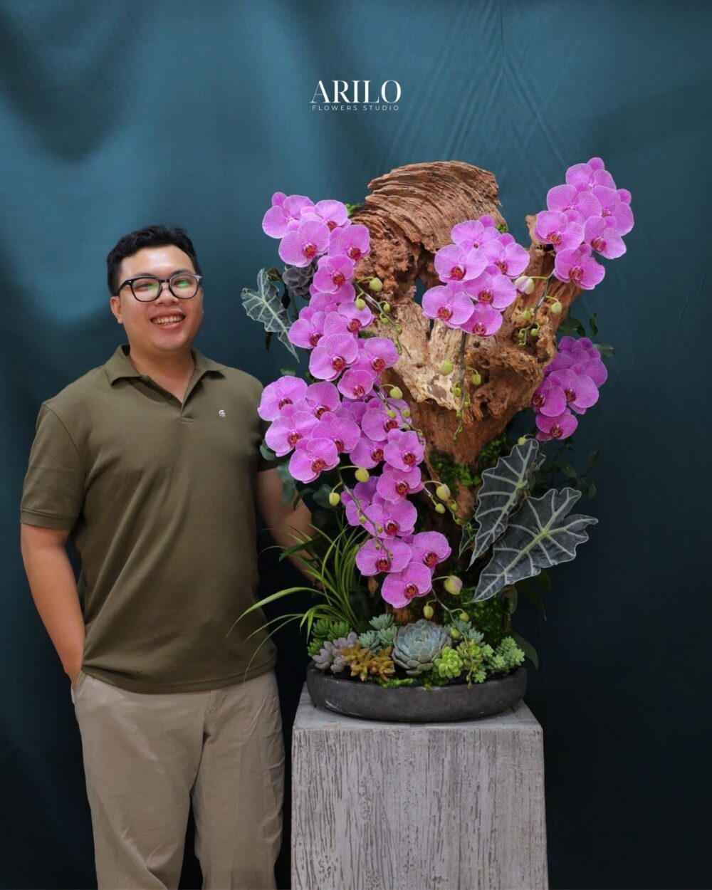 CHẬU LAN HỒ ĐIỆP HỒNG THẾ GỖ LŨA – THIẾT KẾ NGHỆ THUẬT ĐẲNG CẤP THƯỢNG LƯU L16