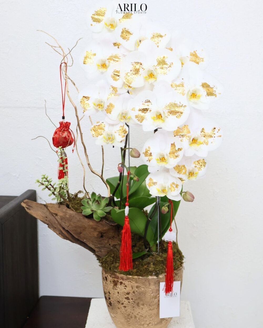 LAN HỒ ĐIỆP DÁT VÀNG SANG TRỌNG DECOR TẾT GIAO HOẢ TỐC PHƯỜNG BÀN CỜ L25