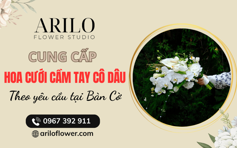 hoa cưới cầm tay cô dâu tại Bàn Cờ