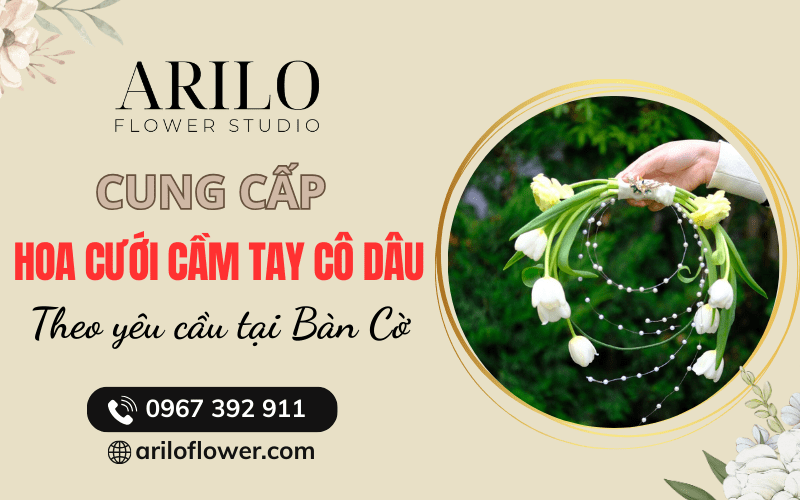 hoa cưới cầm tay cô dâu tại Bàn Cờ