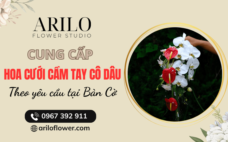 hoa cưới cầm tay cô dâu tại Bàn Cờ