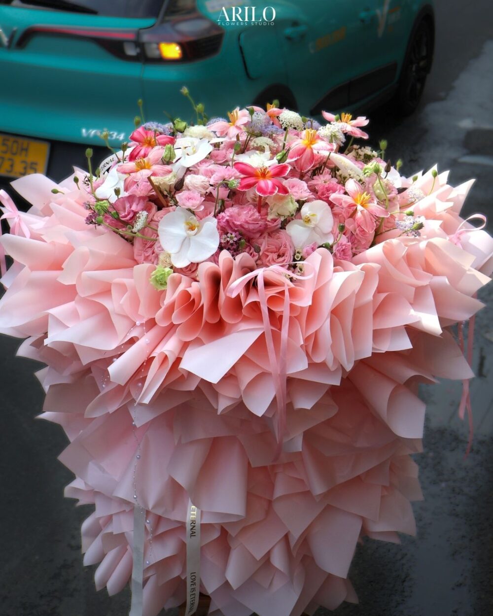 BÓ HOA TỎ TÌNH TONE HỒNG PASTEL CAO CẤP BẢN GIAO HƯỞNG NGỌT NGÀO CỦA TÌNH YÊU B374