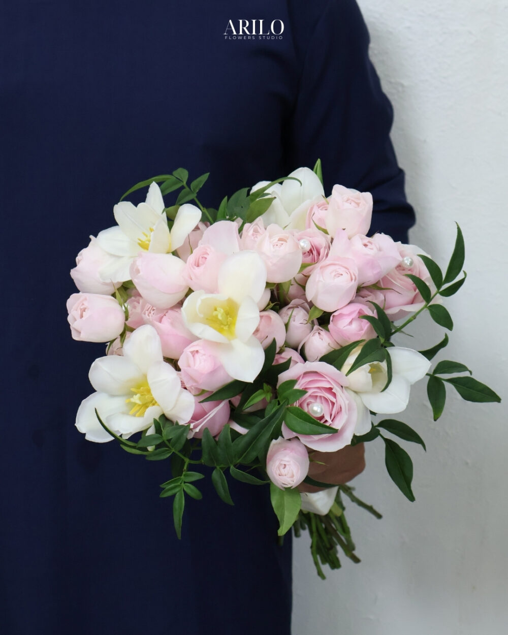 HOA CƯỚI HỒNG PASTEL PHỐI TULIP NHẸ NHÀNG VÀ TINH KHÔI GIÁ TỐT PHƯỜNG BÀN CỜ C23