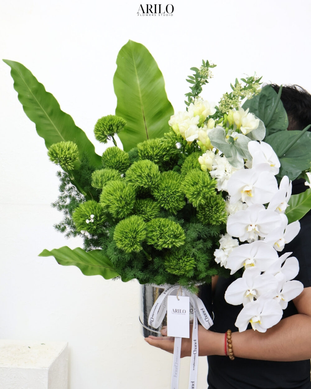 LẴNG HOA CHÚC MỪNG TONE XANH TRẮNG VẺ ĐẸP SANG TRỌNG CHO NHỮNG DỊP ĐẶC BIỆT G42