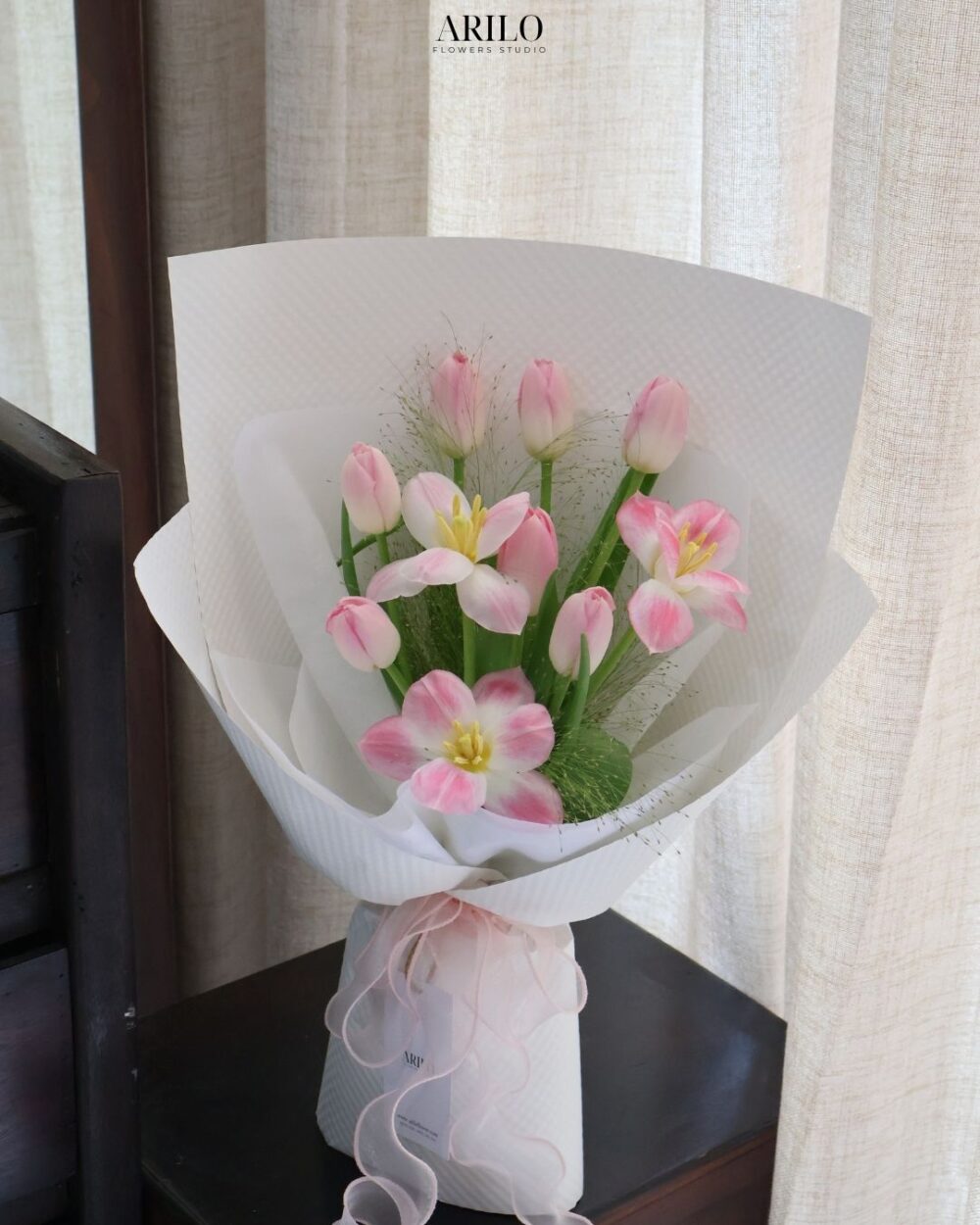 BÓ HOA TULIP HỒNG PASTEL NHẸ NHÀNG NHƯ MỘT LỜI YÊU CHƯA KỊP NÓI B612