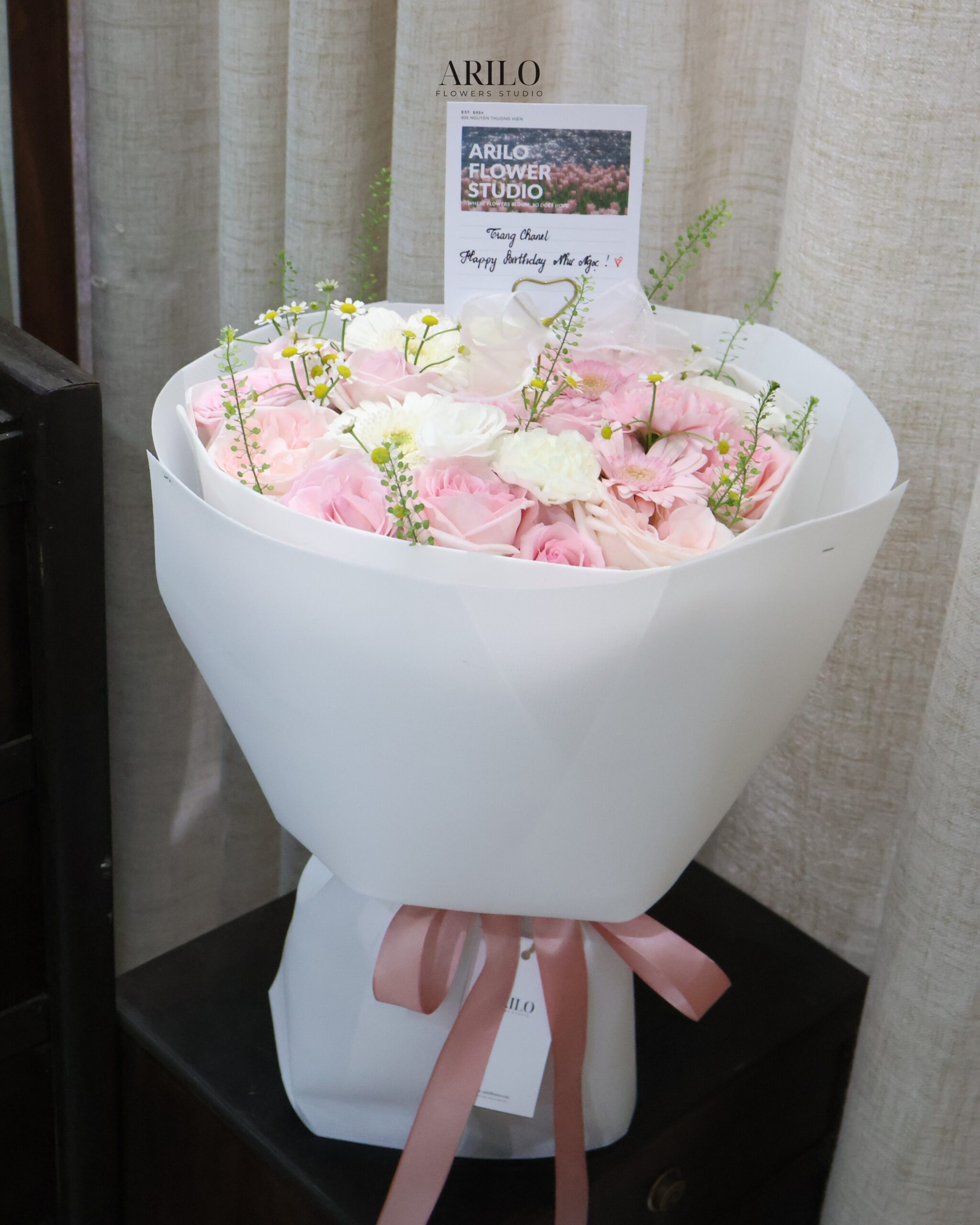 BÓ HOA TONE HỒNG PASTEL THANH LỊCH MÓN QUÀ NHẸ NHÀNG GỬI TRỌN YÊU THƯƠNG B727