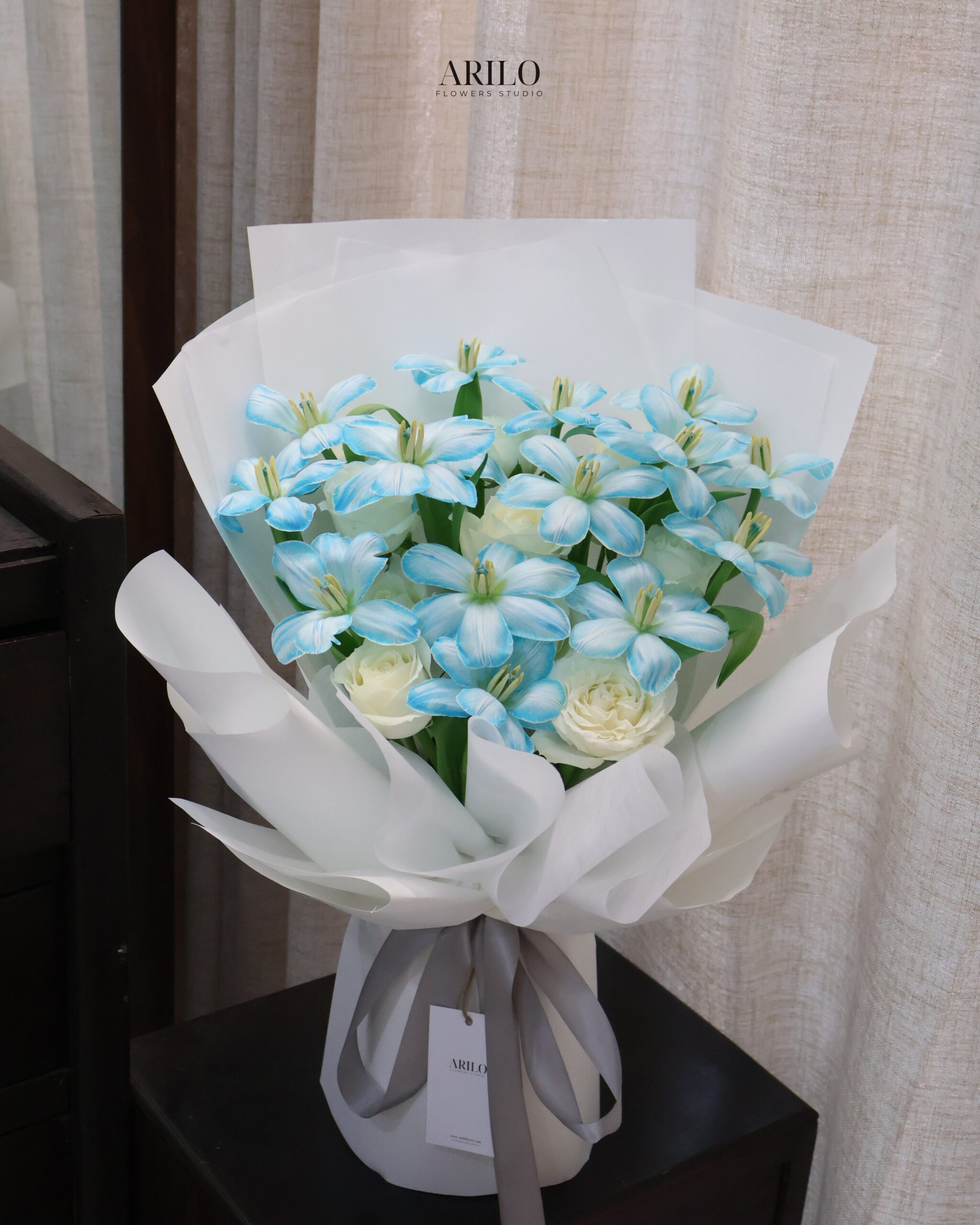 BÓ HOA TULIP XANH THANH LỊCH SẮC XANH CỦA HY VỌNG VÀ NHỮNG ĐIỀU TỐT ĐẸP B735
